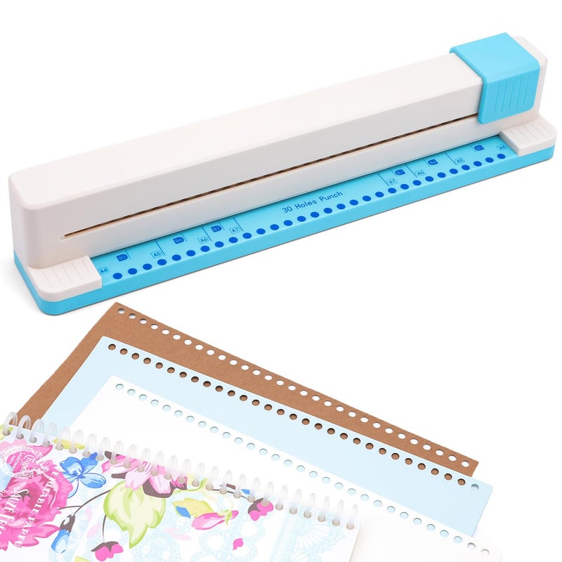 BAOFALI 30 Holes Binding Punch,Loose Leaf Paper Punch Machine,Portable Hand Pushed Multi-Hole Puncher for Notebooks, Agendas, Planners,to-Do Lists, School Works and so Much More - Image 1
